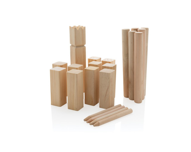 Zestaw do gry Kubb z logo firmy w LazyStore!