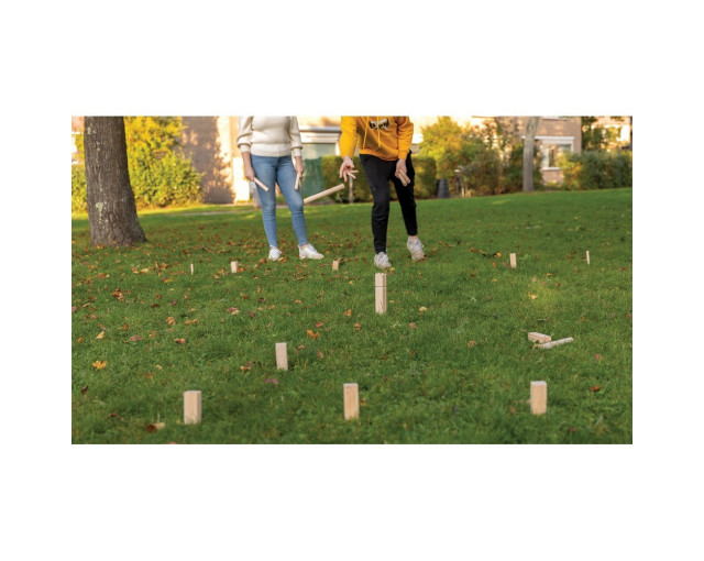 Zestaw do gry Kubb z logo firmy w LazyStore!