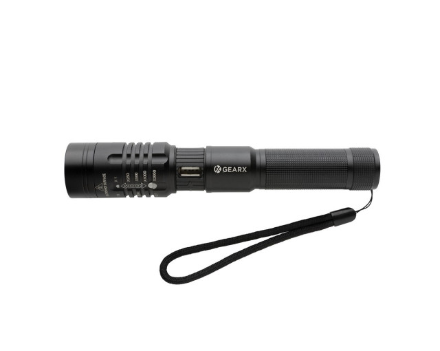 Latarka Gear X, ładowana przez USB z logo firmy w LazyStore!