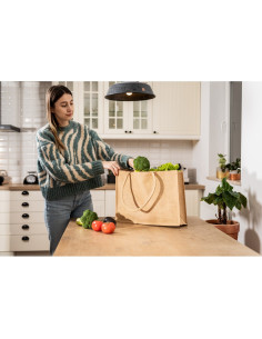 Torba z juty na zakupy z logo firmy w LazyStore! 2