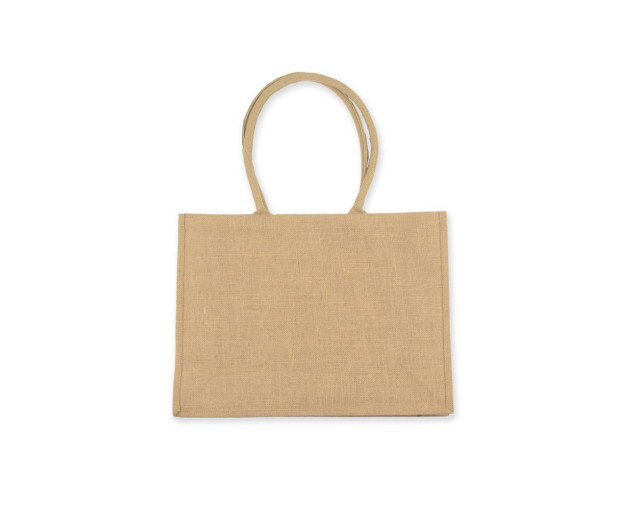 Torba z juty na zakupy z logo firmy w LazyStore!