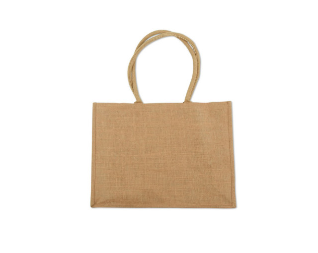 Torba z juty na zakupy z logo firmy w LazyStore!