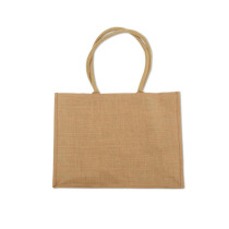 Torba z juty na zakupy z logo firmy w LazyStore!
