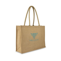 Torba z juty na zakupy z logo firmy w LazyStore!