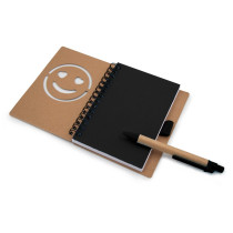 Notatnik ok. B7 "uśmiechnięta buzia" z długopisem z logo firmy w LazyStore!