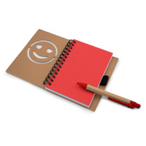 Notatnik ok. B7 "uśmiechnięta buzia" z długopisem z logo firmy w LazyStore!