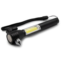 Latarka bezpieczeństwa 1 LED COB, przecinak do pasów, młotek bezpieczeństwa | Flint z logo firmy w LazyStore!