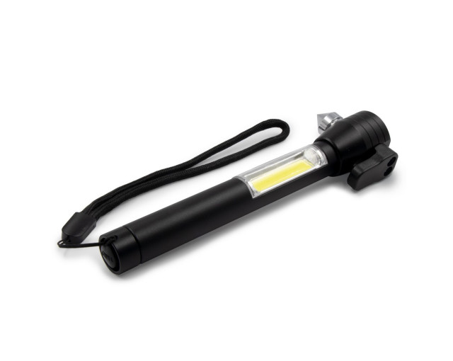 Latarka bezpieczeństwa 1 LED COB, przecinak do pasów, młotek bezpieczeństwa | Flint z logo firmy w LazyStore!