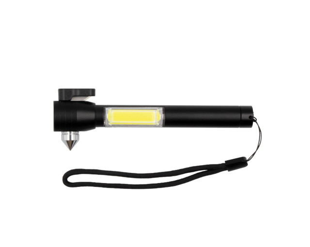 Latarka bezpieczeństwa 1 LED COB, przecinak do pasów, młotek bezpieczeństwa | Flint z logo firmy w LazyStore!