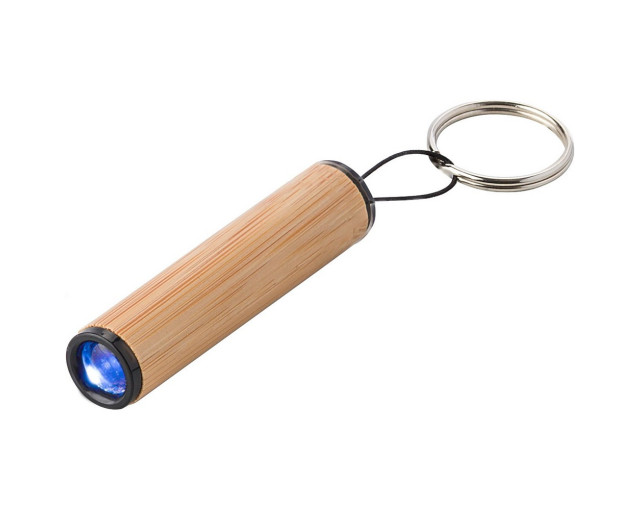 Bambusowa mini latarka, brelok do kluczy z logo firmy w LazyStore!