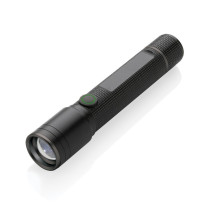 Kieszonkowa latarka Gear X, ładowana przez USB, aluminium z recyklingu z logo firmy w LazyStore!
