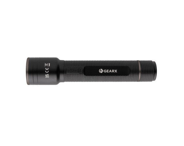 Latarka Gear X, ładowana przez USB, aluminium z recyklingu z logo firmy w LazyStore!
