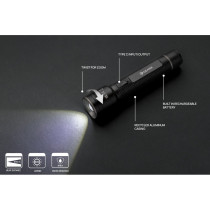 Latarka Gear X, ładowana przez USB, aluminium z recyklingu z logo firmy w LazyStore!