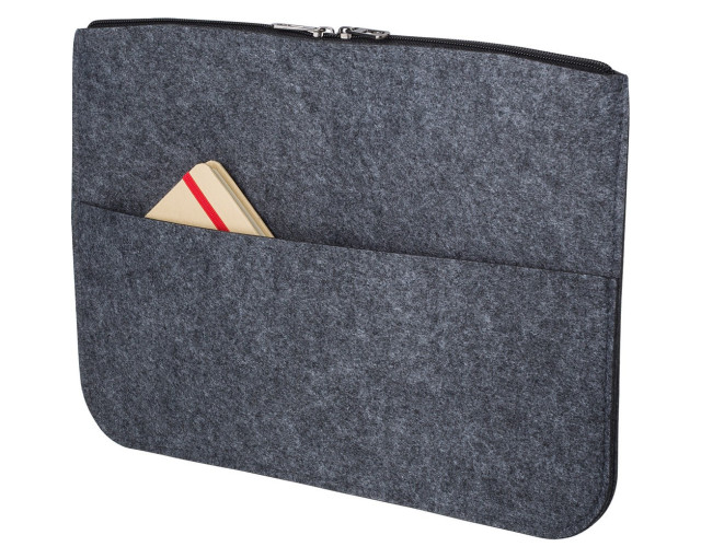 Teczka na dokumenty z filcu RPET, etui na laptopa 14" z logo firmy w LazyStore!