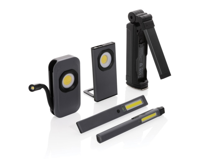Lampka warsztatowa COB Gear X, ładowana przez USB z logo firmy w LazyStore!