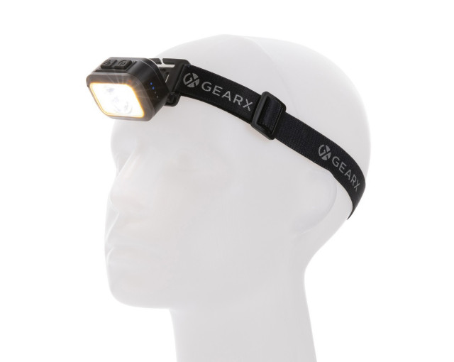 Latarka na głowę Gear X ze światłem COB, RABS z logo firmy w LazyStore!