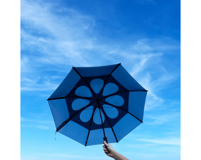 Wiatroodporny parasol manualny z logo firmy w LazyStore!
