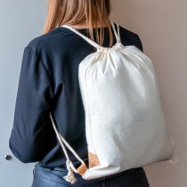 Bawełniany worek ze sznurkiem z korkowym elementem | Rontay z logo firmy w LazyStore!