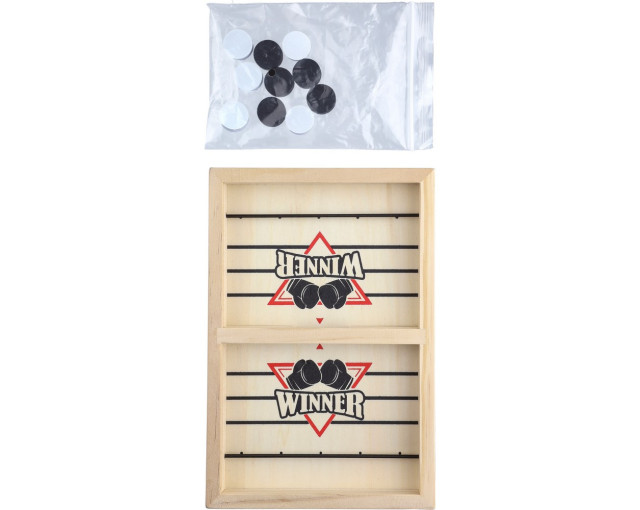 Drewniana gra zręcznościowa z logo firmy w LazyStore!