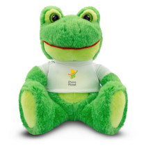 Elena, pluszowa żaba z logo firmy w LazyStore!