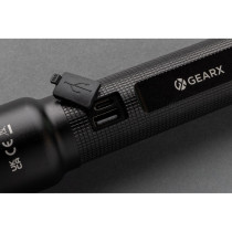 Duża latarka Gear X, ładowana przez USB, aluminium z recyklingu z logo firmy w LazyStore!