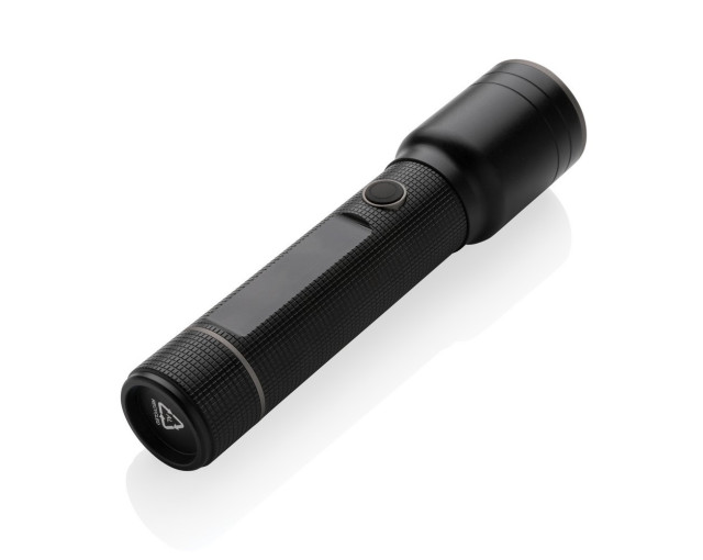 Duża latarka Gear X, ładowana przez USB, aluminium z recyklingu z logo firmy w LazyStore!