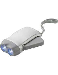Latarka na dynamo 2 LED z logo firmy w LazyStore!