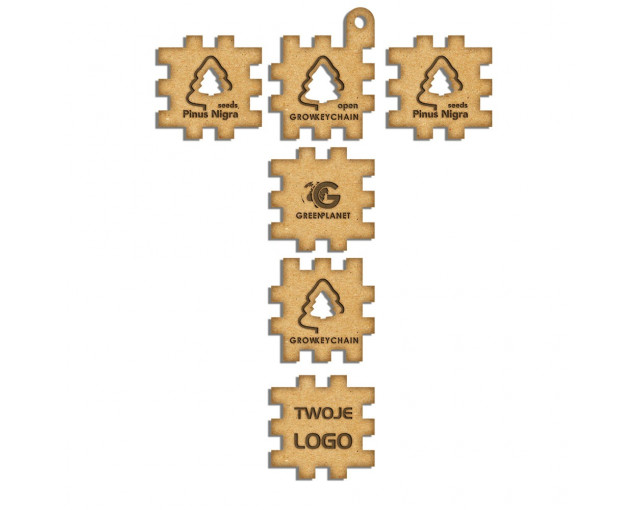 Zestaw startowy + brelok 3d z nasionami sosny GROWKEYCHAIN set z logo firmy w LazyStore!
