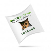 Rosnący brelok 2D z nasionami sosny GROWKEYCHAIN z logo firmy w LazyStore!