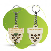 Rosnący brelok 2D z nasionami sosny GROWKEYCHAIN z logo firmy w LazyStore!