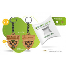 Rosnący brelok 2D z nasionami sosny GROWKEYCHAIN z logo firmy w LazyStore!