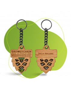 Rosnący brelok 2D z nasionami sosny GROWKEYCHAIN z logo firmy w LazyStore!