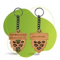 Rosnący brelok 2D z nasionami sosny GROWKEYCHAIN z logo firmy w LazyStore!