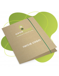 Rosnąca teczka GROWFOLDER z papieru kraftowego z logo firmy w LazyStore!