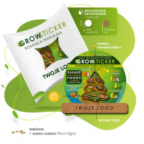 Rosnąca naklejka GROWSTICKER z logo firmy w LazyStore!