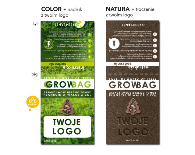 Torba GROWBAG z rosnącą zawieszką z logo firmy w LazyStore!