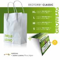 Torba GROWBAG z rosnącą zawieszką z logo firmy w LazyStore!