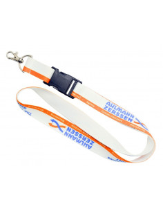 Smycz barwiona jednostronnie 25 mm z logo firmy w LazyStore!